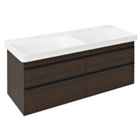 SITIA dvojumyvadlová skříňka 116x50x44,1cm, 4xzásuvka, borovice rustik SITIA dvojumyvadlová skříňka 116x50x44,1cm, 4xzásuvka, borovice rustik