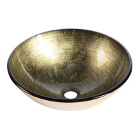 FIANNA skleněné umyvadlo průměr 42 cm, bronz FIANNA skleněné umyvadlo průměr 42 cm, bronz