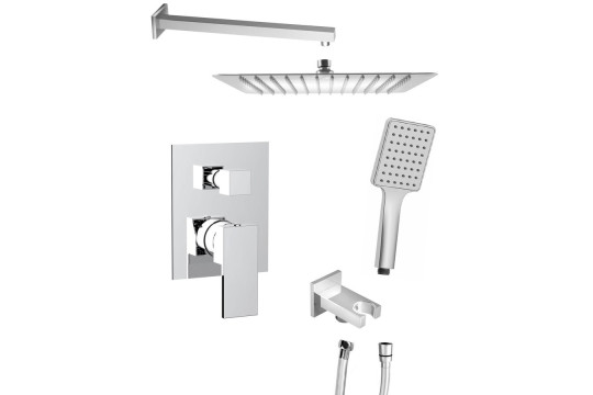 CUBEMIX podomítkový sprchový set s pákovou baterií, 2 výstupy, vyústění, chrom CUBEMIX podomítkový sprchový set s pákovou baterií, 2 výstupy, vyústění, chrom