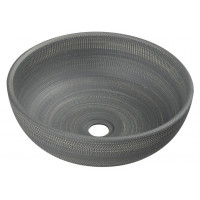 PRIORI keramické umyvadlo, průměr 41 cm, 15 cm, šedá se vzorem PRIORI keramické umyvadlo, průměr 41 cm, 15 cm, šedá se vzorem
