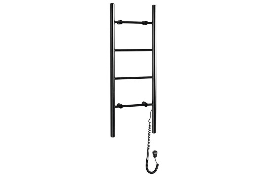 KARBO elektrický sušák ručníků, kulatý, 400x1120 mm, 87 W, černá mat KARBO elektrický sušák ručníků, kulatý, 400x1120 mm, 87 W, černá mat