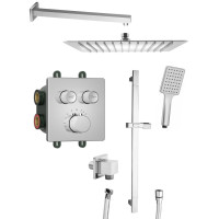SMART SELECT podomítkový sprchový set s termostatickou baterií, 2 výstupy, posuvný držák sprchy, chrom SMART SELECT podomítkový sprchový set s termostatickou baterií, 2 výstupy, posuvný držák sprchy, chrom