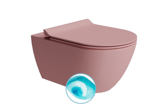 PURA závěsná WC mísa, Swirlflush, 36x55cm, blush dual-mat