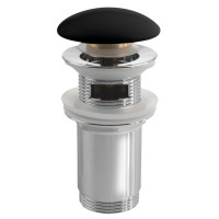 Umyvadlová výpust 5/4“ pro přepad, click-clack, keramická zátka, tl.10-50mm, černá mat Umyvadlová výpust 5/4“ pro přepad, click-clack, keramická zátka, tl.10-50mm, černá mat