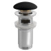 Umyvadlová výpust 5/4“ pro přepad, click-clack, keramická zátka, tl.10-50mm, černá mat Umyvadlová výpust 5/4“ pro přepad, click-clack, keramická zátka, tl.10-50mm, černá mat
