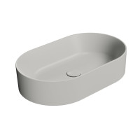 KUBE X keramické umyvadlo na desku, 60x37cm, oválné, cenere mat KUBE X keramické umyvadlo na desku, 60x37cm, oválné, cenere mat