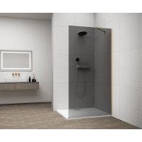 ESCA GOLD MATT jednodílná sprchová zástěna k instalaci ke stěně, kouřové sklo, 800 mm ESCA GOLD MATT jednodílná sprchová zástěna k instalaci ke stěně, kouřové sklo, 800 mm