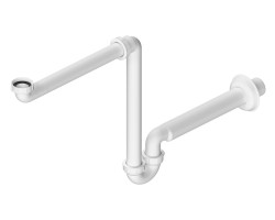 Umyvadlový sifon šetřící místo 5/4", DN32, bílá