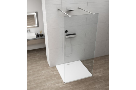 ESCA CHROME jednodílná sprchová zástěna do prostoru, čiré sklo, 1200 mm