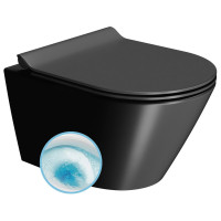 KUBE X závěsná WC mísa, GeniusFlush, 36x50cm, černá dual-mat KUBE X závěsná WC mísa, GeniusFlush, 36x50cm, černá dual-mat