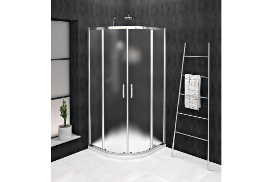 SIGMA SIMPLY čtvrtkruhová sprchová zástěna 900x900 mm, R550, sklo Brick