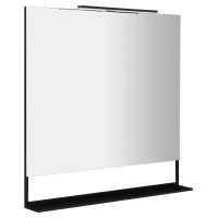 ERUPTA zrcadlo s LED osvětlením a policí 100x80cm, černá mat ERUPTA zrcadlo s LED osvětlením a policí 100x80cm, černá mat