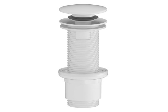 Umyvadlová výpust 5/4“, click-clack, velká zátka, 10-80mm, ABS/bílá mat Umyvadlová výpust 5/4“, click-clack, velká zátka, 10-80mm, ABS/bílá mat