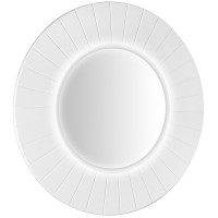 LUMIRO STRIP kulaté zrcadlo s LED osvětlením v rámu ø 90cm, bílá mat LUMIRO STRIP kulaté zrcadlo s LED osvětlením v rámu ø 90cm, bílá mat