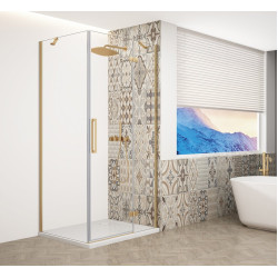 TRINITY GOLD MATT čtvercový sprchový kout 800x800mm, čiré sklo, pravé