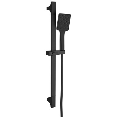 Sprchová souprava hranatá, posuvný držák 680mm, černá mat Sprchová souprava hranatá, posuvný držák 680mm, černá mat