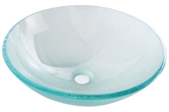ICE skleněné umyvadlo průměr 42 cm, čirá s pískováním