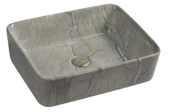 DALMA keramické umyvadlo 48x38x13 cm, hranaté, grigio DALMA keramické umyvadlo 48x38x13 cm, hranaté, grigio
