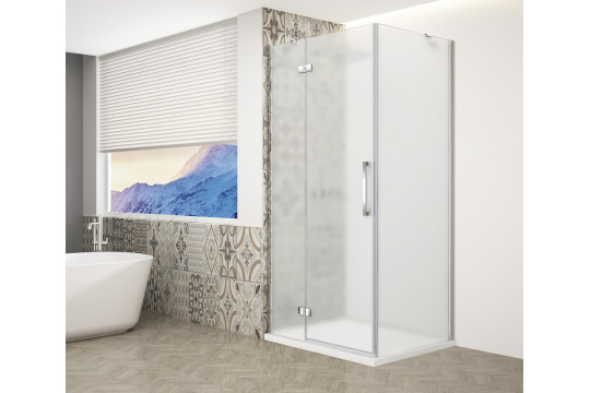 TRINITY CHROME čtvercový sprchový kout 1000x1000mm, matné sklo, levé