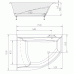 TANDEM L asymetrická vana 170x130x50cm, bílá (06611)