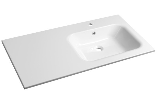 ARECA umyvadlo, litý mramor, 101x51,5cm, pravé, bílá ARECA umyvadlo, litý mramor, 101x51,5cm, pravé, bílá