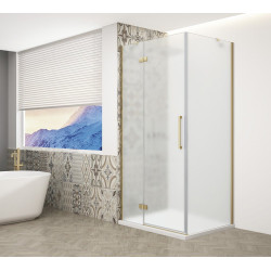 TRINITY GOLD MATT čtvercový sprchový kout 800x800mm, matné sklo, levé