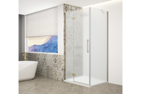 TRINITY GOLD MATT čtvercový sprchový kout 800x800mm, matné sklo, levé