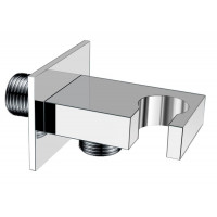 Držák sprchy, hranatý, pevný, s vyústěním, chrom Držák sprchy, hranatý, pevný, s vyústěním, chrom