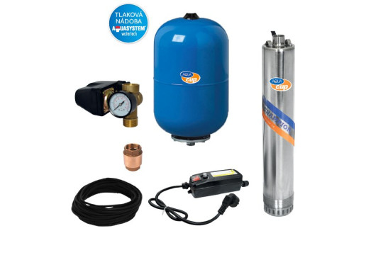 SUB CONTROL 50 - 4“ A-TEC 75/60 M Vodárna s ponorným čerpadlem a ovládacím elektroboxem