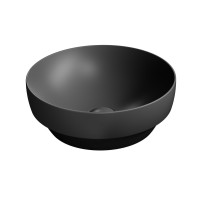 PURA keramické umyvadlo na desku, průměr 40cm, černá mat PURA keramické umyvadlo na desku, průměr 40cm, černá mat