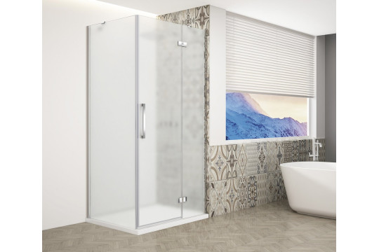 TRINITY CHROME čtvercový sprchový kout 800x800mm, matné sklo, pravé