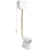 RETRO WC mísa s nádržkou, zadní odpad, bílá-bronz RETRO WC mísa s nádržkou, zadní odpad, bílá-bronz
