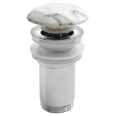 Umyvadlová výpust 5/4“, click-clack, keramická zátka, 10-50mm, bianco carrara Umyvadlová výpust 5/4“, click-clack, keramická zátka, 10-50mm, bianco carrara