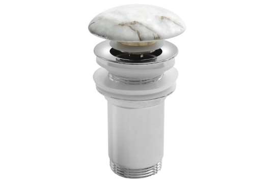 Umyvadlová výpust 5/4“, click-clack, keramická zátka, 10-50mm, bianco carrara Umyvadlová výpust 5/4“, click-clack, keramická zátka, 10-50mm, bianco carrara