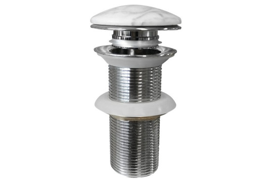 BLOK umyvadlová výpust 5/4“, click-clack, zátka bílá carrara, mat BLOK umyvadlová výpust 5/4“, click-clack, zátka bílá carrara, mat