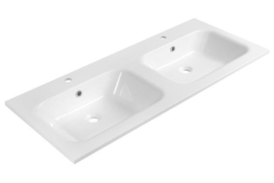 ARECA dvojumyvadlo, litý mramor, 121x51,5cm, bílá ARECA dvojumyvadlo, litý mramor, 121x51,5cm, bílá