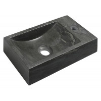 BLOK kamenné umývátko 40x10x22 cm, otvor vpravo, antracit BLOK kamenné umývátko 40x10x22 cm, otvor vpravo, antracit