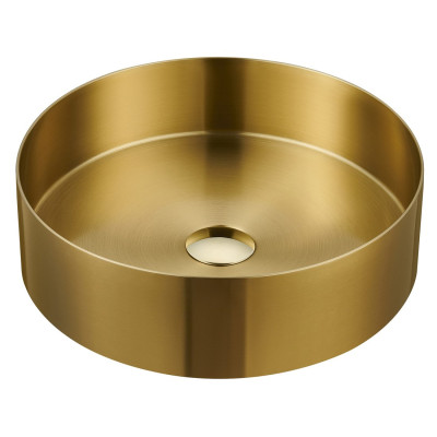 AURUM nerezové umyvadlo, průměr 38 cm, včetně výpusti, zlatá AURUM nerezové umyvadlo, průměr 38 cm, včetně výpusti, zlatá