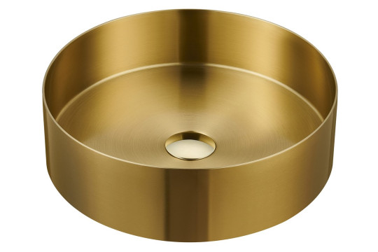 AURUM nerezové umyvadlo, průměr 38 cm, včetně výpusti, zlatá AURUM nerezové umyvadlo, průměr 38 cm, včetně výpusti, zlatá