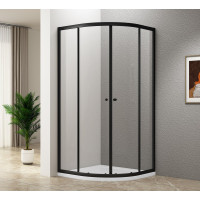 ARLETA BLACK čtvrtkruhová sprchová zástěna 800x800mm, čiré sklo ARLETA BLACK čtvrtkruhová sprchová zástěna 800x800mm, čiré sklo