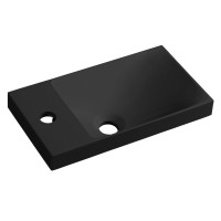AGOS umyvadlo, litý mramor, 40x22cm, levé/pravé, černá mat AGOS umyvadlo, litý mramor, 40x22cm, levé/pravé, černá mat