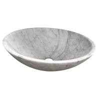 BLOK kamenné umyvadlo 42x14 cm, bílá carrara mat BLOK kamenné umyvadlo 42x14 cm, bílá carrara mat