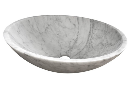 BLOK kamenné umyvadlo 42x14 cm, bílá carrara mat BLOK kamenné umyvadlo 42x14 cm, bílá carrara mat