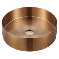 AURUM nerezové umyvadlo, průměr 38 cm, včetně výpusti, růžové zlato AURUM nerezové umyvadlo, průměr 38 cm, včetně výpusti, růžové zlato