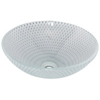 PUKETA skleněné gravírované umyvadlo, průměr 42 cm, čirá PUKETA skleněné gravírované umyvadlo, průměr 42 cm, čirá