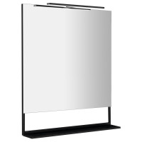 ERUPTA zrcadlo s LED osvětlením a policí 80x80cm, černá mat ERUPTA zrcadlo s LED osvětlením a policí 80x80cm, černá mat