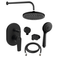 LOTTA podomítkový sprchový set s pákovou baterií, 2 výstupy, černá mat LOTTA podomítkový sprchový set s pákovou baterií, 2 výstupy, černá mat
