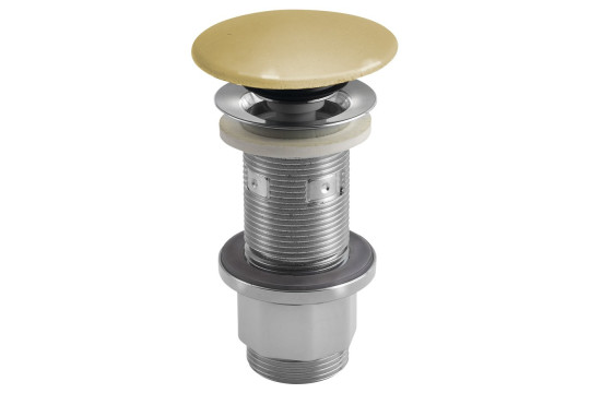 Umyvadlová výpust 5/4“, click-clack, betonová zátka, 10-80mm, žlutá pololesk Umyvadlová výpust 5/4“, click-clack, betonová zátka, 10-80mm, žlutá pololesk