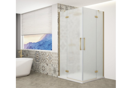 TRINITY GOLD MATT čtvercový sprchový kout 1000x1000mm, rohový vstup, matné sklo