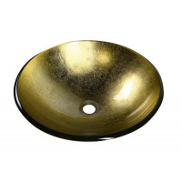 SHAY skleněné umyvadlo průměr 42 cm, zlatá SHAY skleněné umyvadlo průměr 42 cm, zlatá
